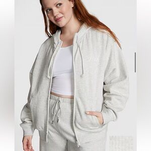 PINK Ivy Fleece Campus Full Zip Hoodie NWT